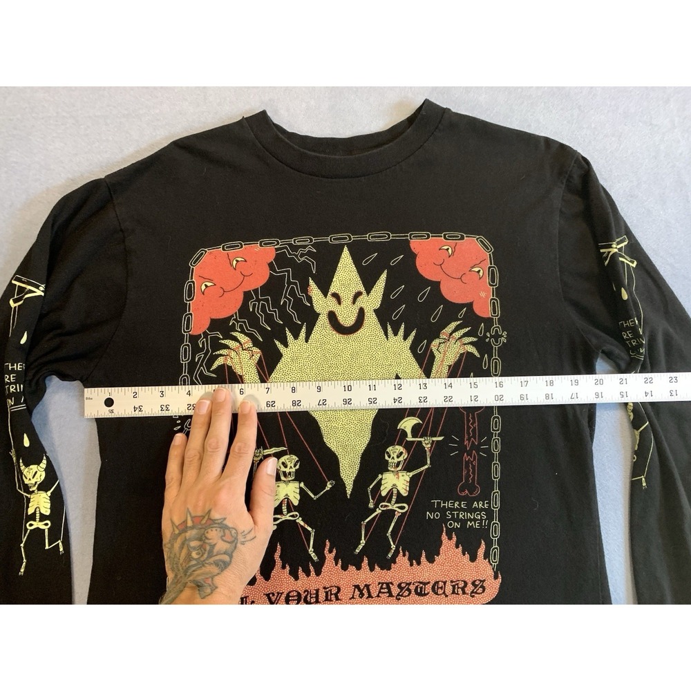 Wizard of Barge Kill Your Masters Goth Punk Streetwear Graphic Crewneck Men's M - Picture 5 of 6